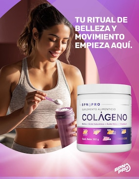 Colágeno Bpn Pro con Biotina, Ácido hialurónico, Ácido fólico y Vitamina C sabor fresa de 360 g