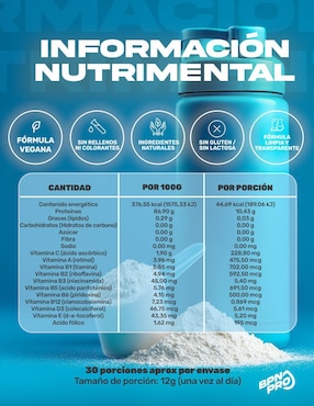 Colágeno Bpn Pro con Biotina, Ácido hialurónico, Ácido fólico y Vitamina C de 360 g