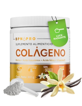 Colágeno Bpn Pro con Biotina, Ácido hialurónico, Ácido fólico y Vitamina C sabor vainilla de 360 g