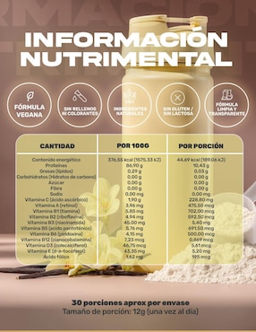 Colágeno Bpn Pro con Biotina, Ácido hialurónico, Ácido fólico y Vitamina C sabor vainilla de 360 g