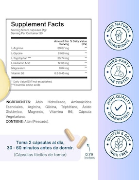 Sleep Support Altagamma con colágeno hidrolizado con 20 aminoácidos sabor pescado de 60 cápsulas