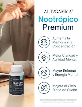 Nootrópico Clarity Complex Altagamma con colágeno hidrolizado con 20 aminoácidos sabor pescado de 60 cápsulas