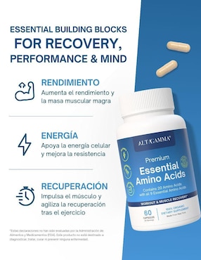Amino Acids Complex Altagamma con colágeno hidrolizado con 20 aminoácidos sabor pescado de 60 cápsulas