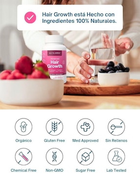 Hair Growth Altagamma con colágeno hidrolizado con 20 aminoácidos sabor pescado de 60 cápsulas