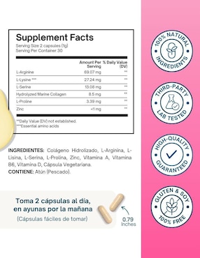 Collagen Skin Support Altagamma con colágeno hidrolizado sabor pescado de 60 cápsulas