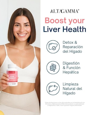 Premium Liver Support Altagamma con zinc sabor pescado de 60 cápsulas