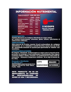 Péptidos Bioactivos de Colágeno Hidrolizado Aleman Puro Hombres 50+ Renovagren