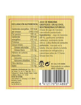 Jugo espumoso Santiveri sabor manzana 750 ml