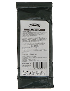 Tisana frambuesa en flores y frutas deshidratadas Davenport 50 g