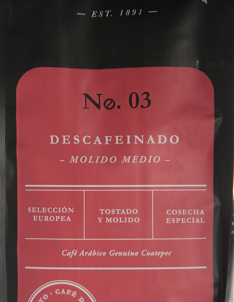 Café molido sabor natural de México No. 3 Descafeinado 500 g 4