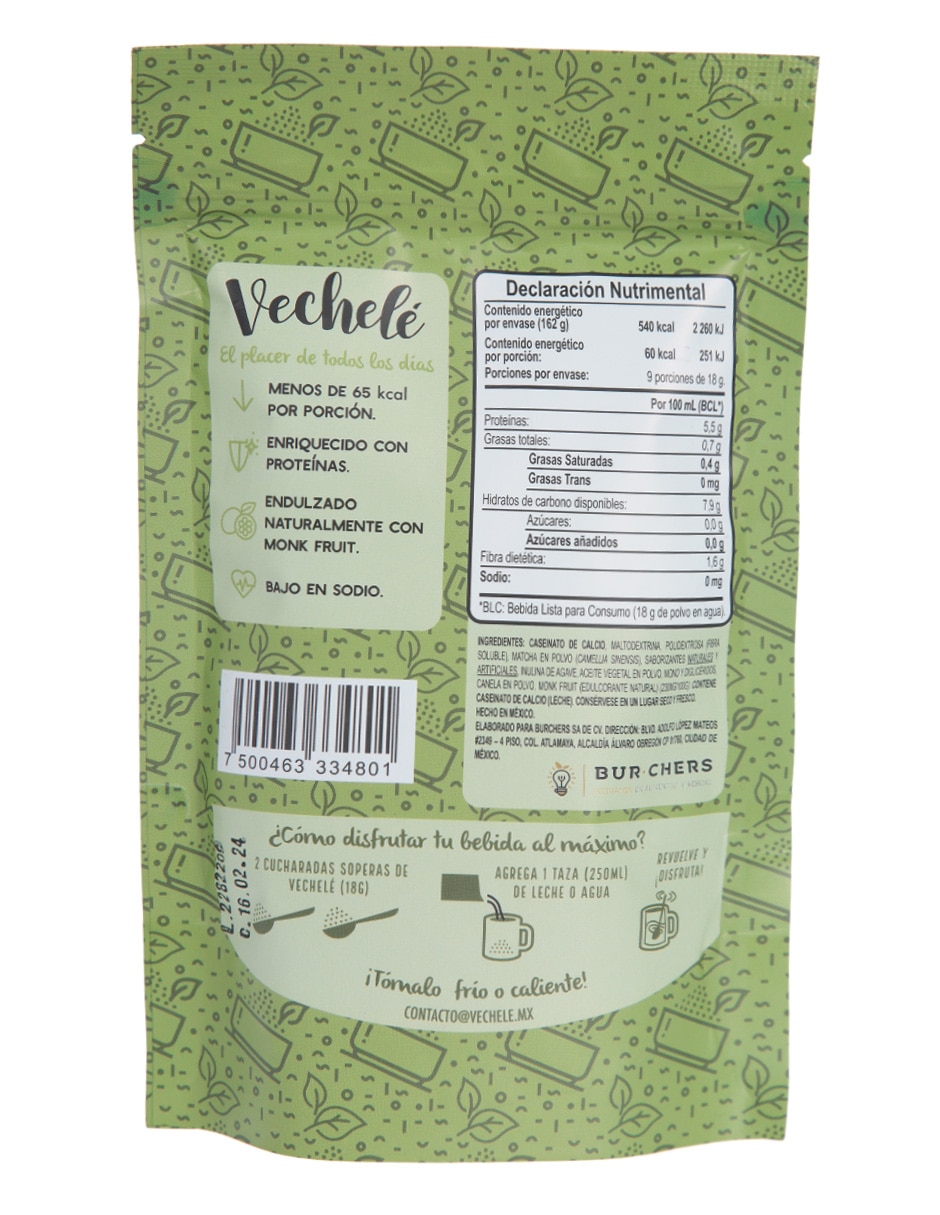 Té sabor matcha en polvo Vechele 162 g 3