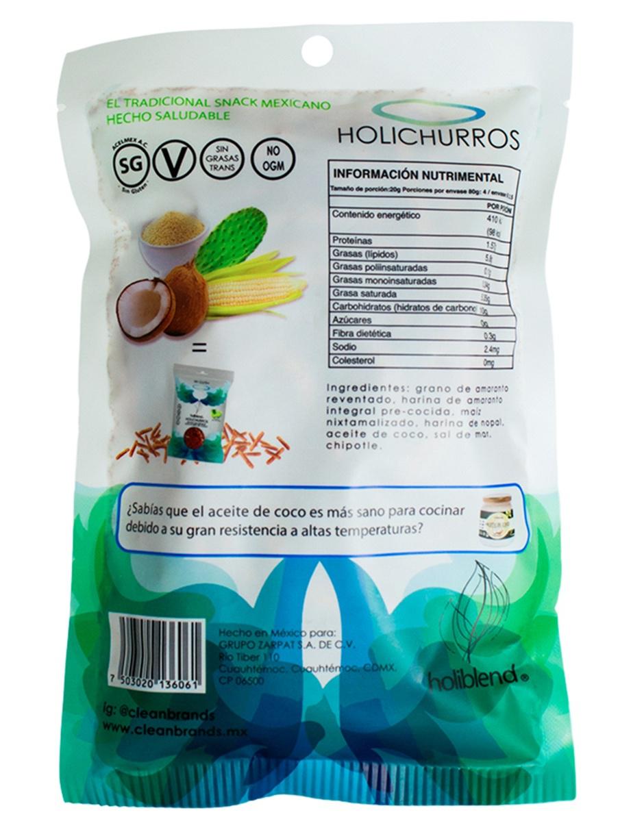 Holichurros chipotle y sal de mar 80 g 2