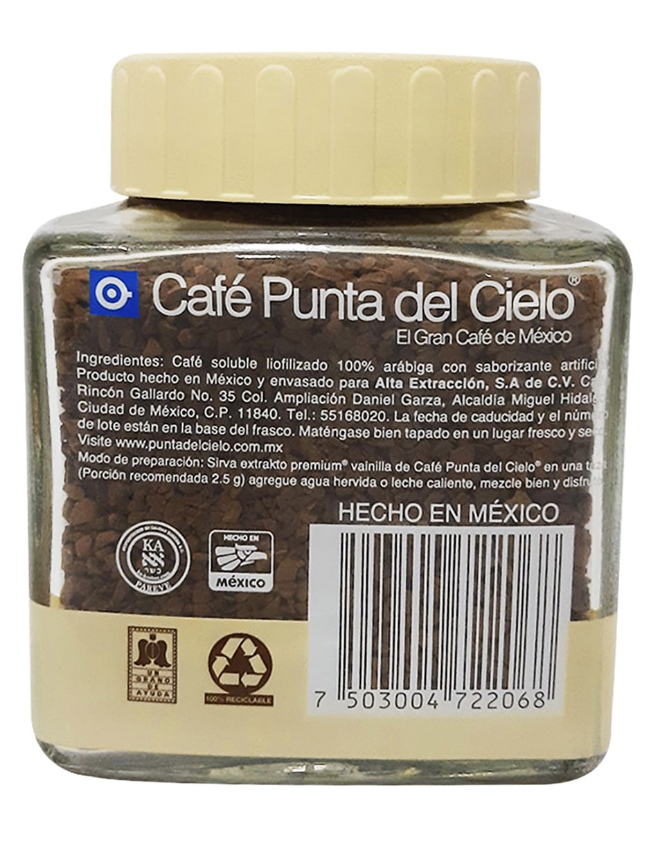 Café liofilizado sabor vainilla de México 110 g 2