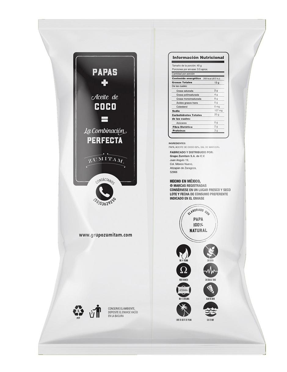 Papas fritas con aceite de coco 142 g 2
