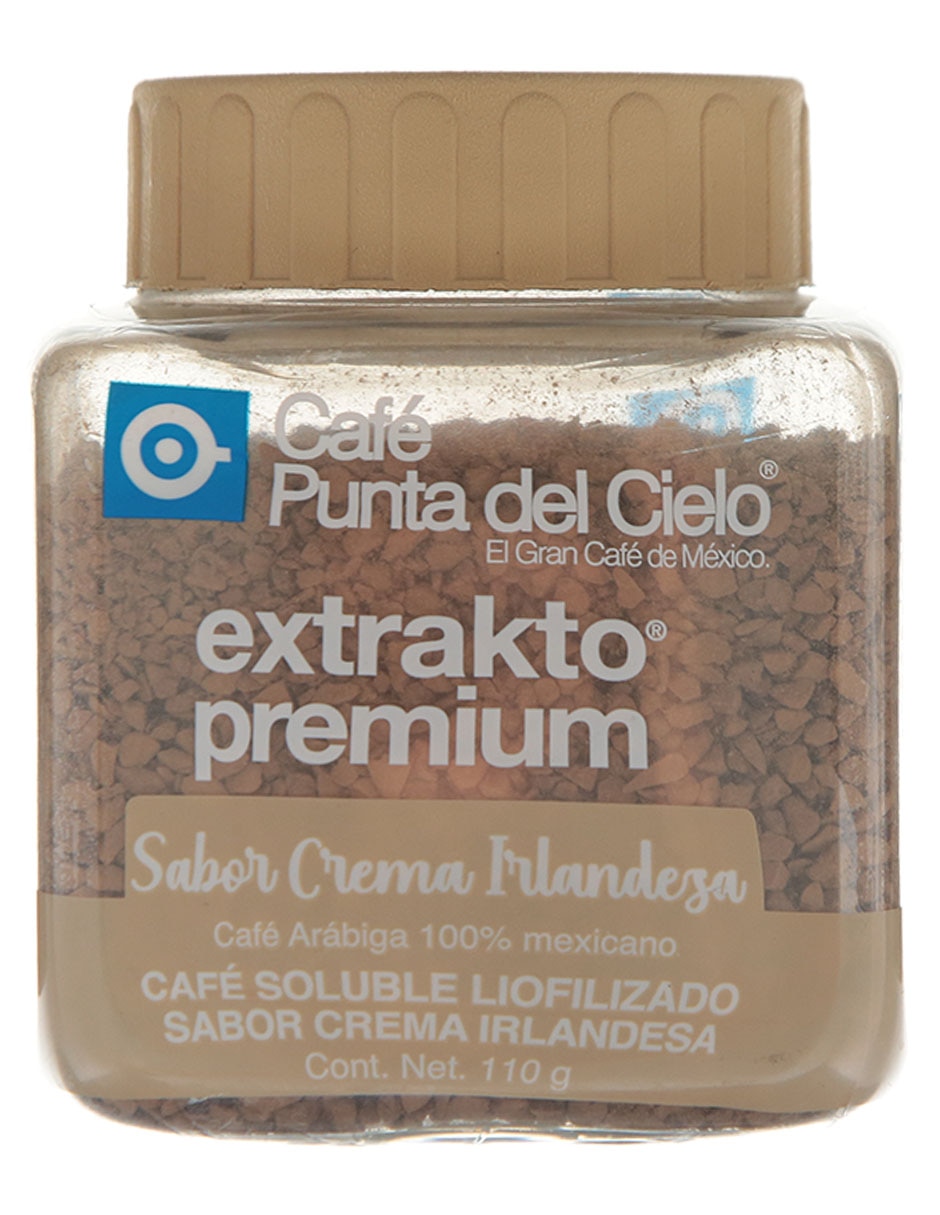 Café soluble sabor crema irlandesa de México Extrakto Premium 110 g