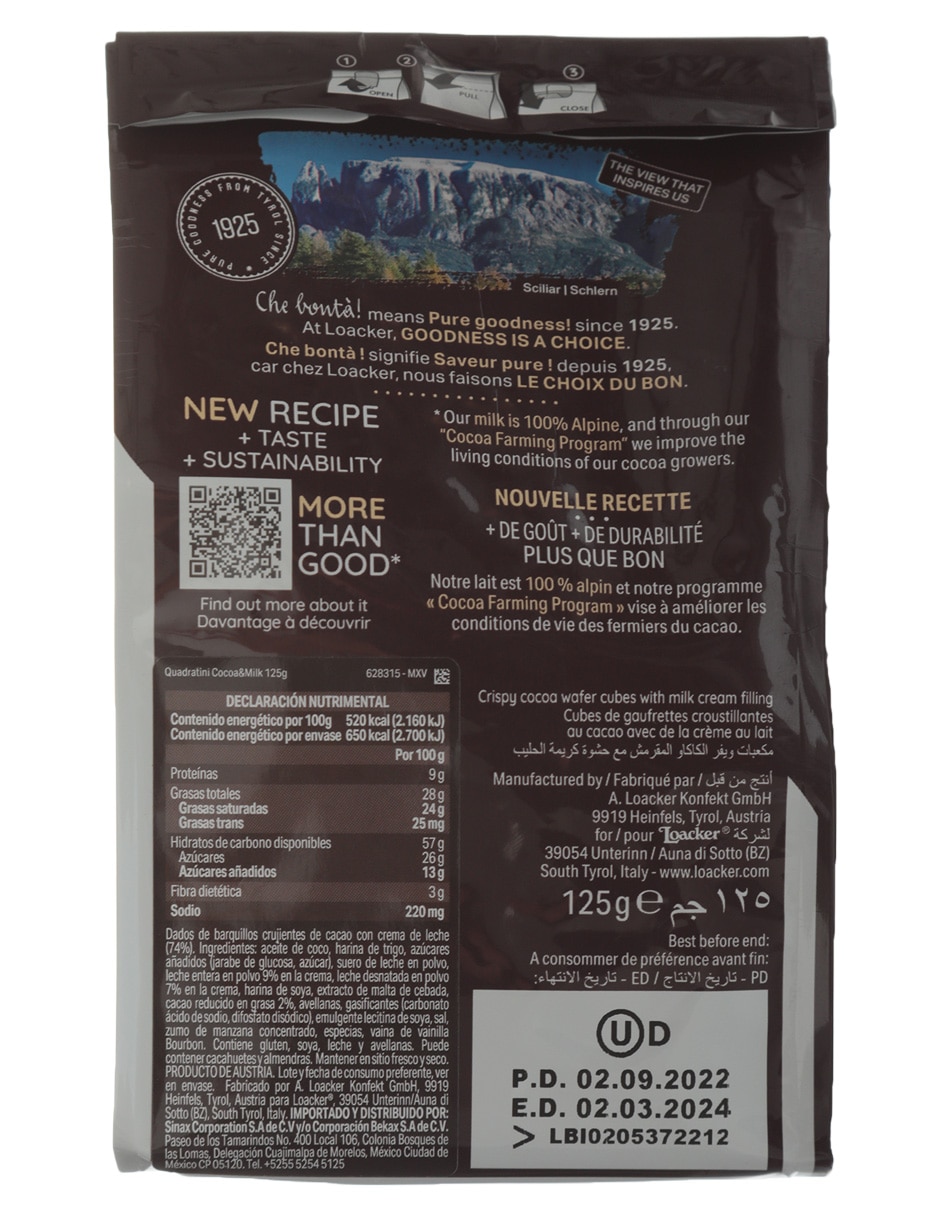 Galletas de cocoa Quadratini 2