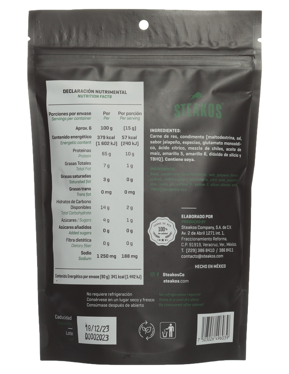 Carne seca de res 90 g 2