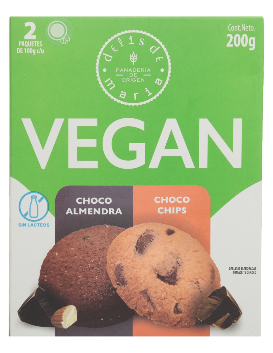 Galletas de choco almendra y choco chips Vegan
