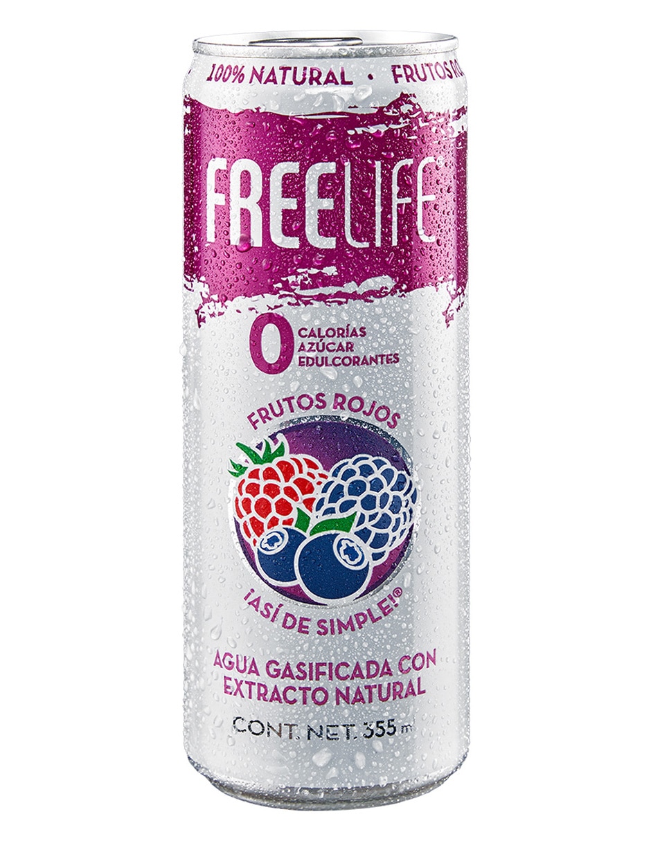 Agua gasificada sabor frutos rojos