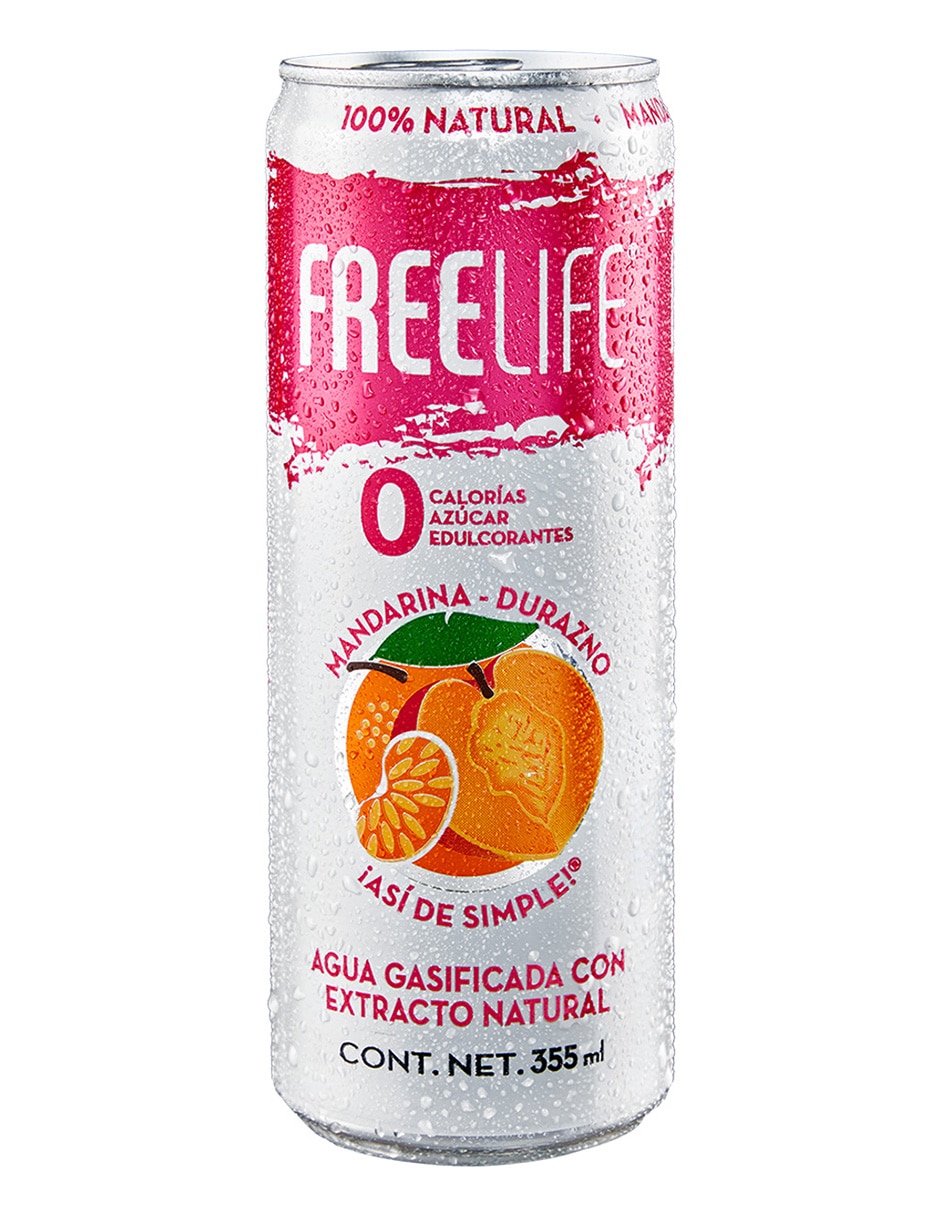Agua gasificada sabor mandarina durazno