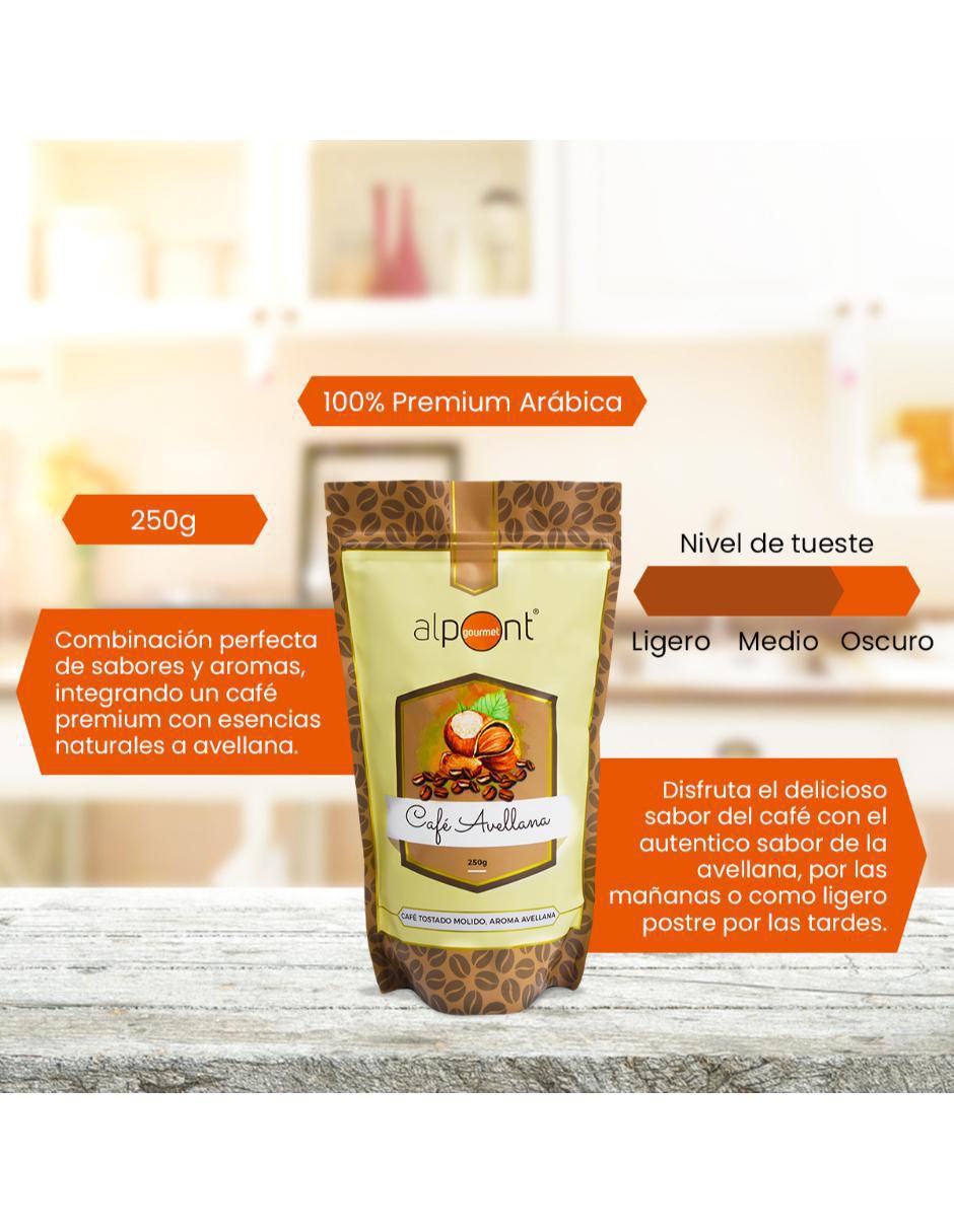 Café americano molido sabor avellana de México Gourmet 250 g 5