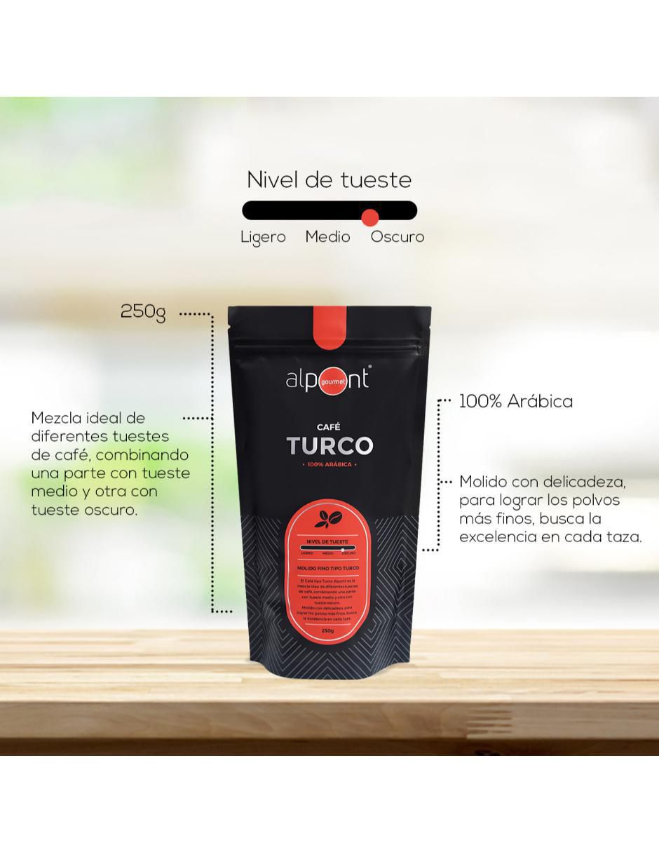 Café americano molido sabor tostado de México Gourmet turco 250 g 5