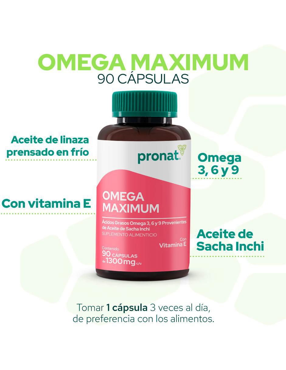 Suplemento Omega Maximum con omega 3 ,6 y 9, aceite de salmón, aceite de linaza y aceite de oliva extra virgen de 90 cápsulas 3