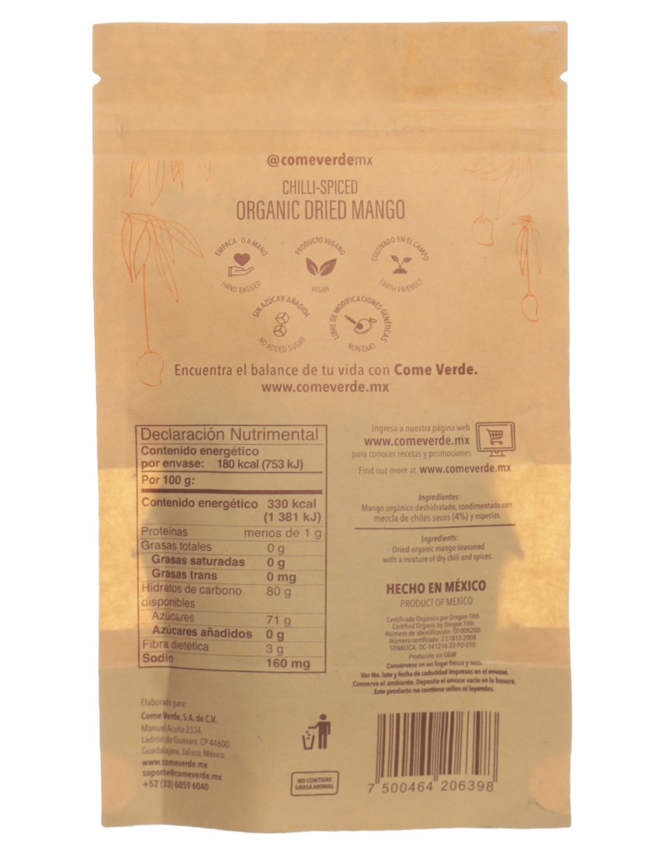 Mango orgánico enchilado 55 g 2