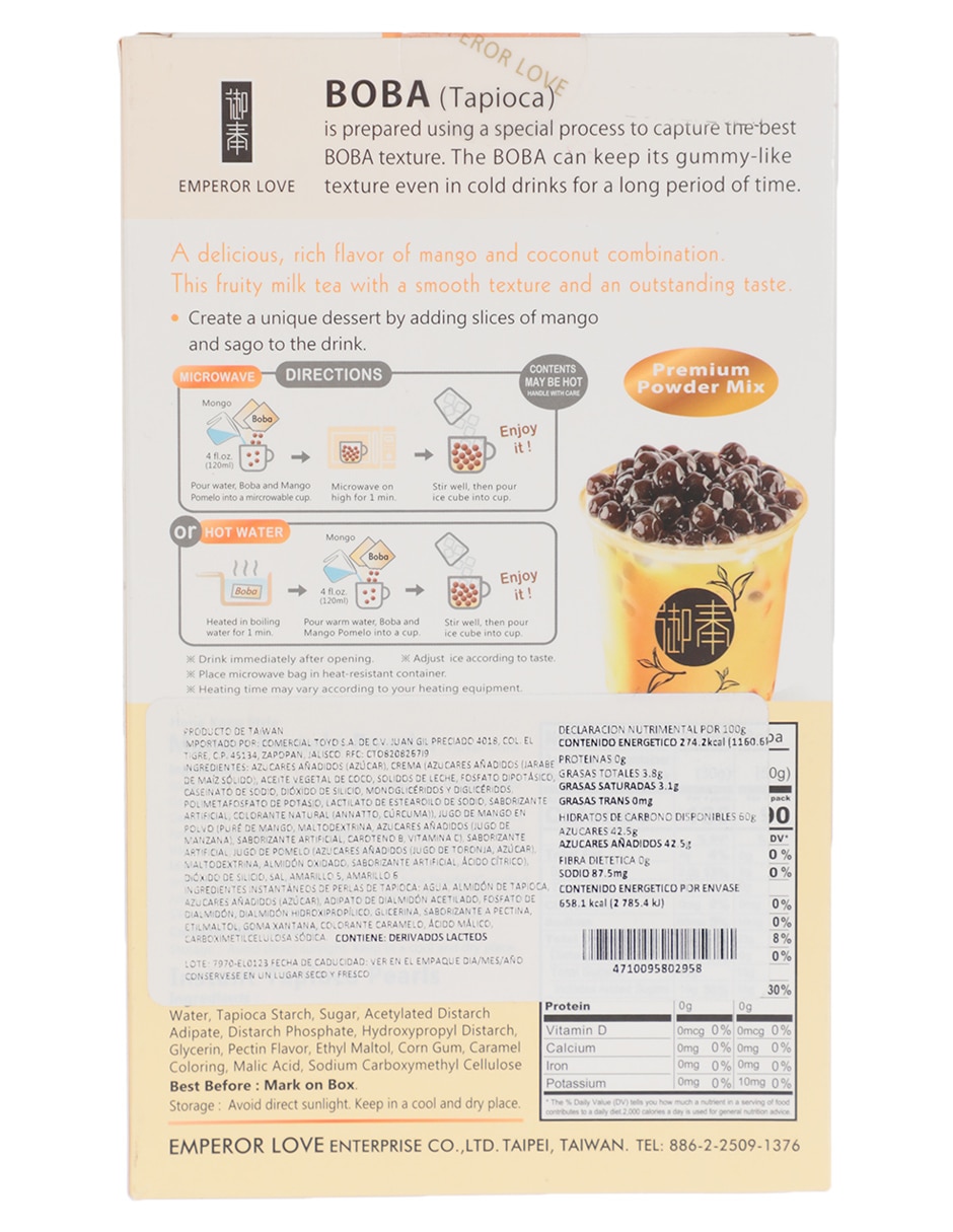 Té de burbujas sabor mango 240 g 3
