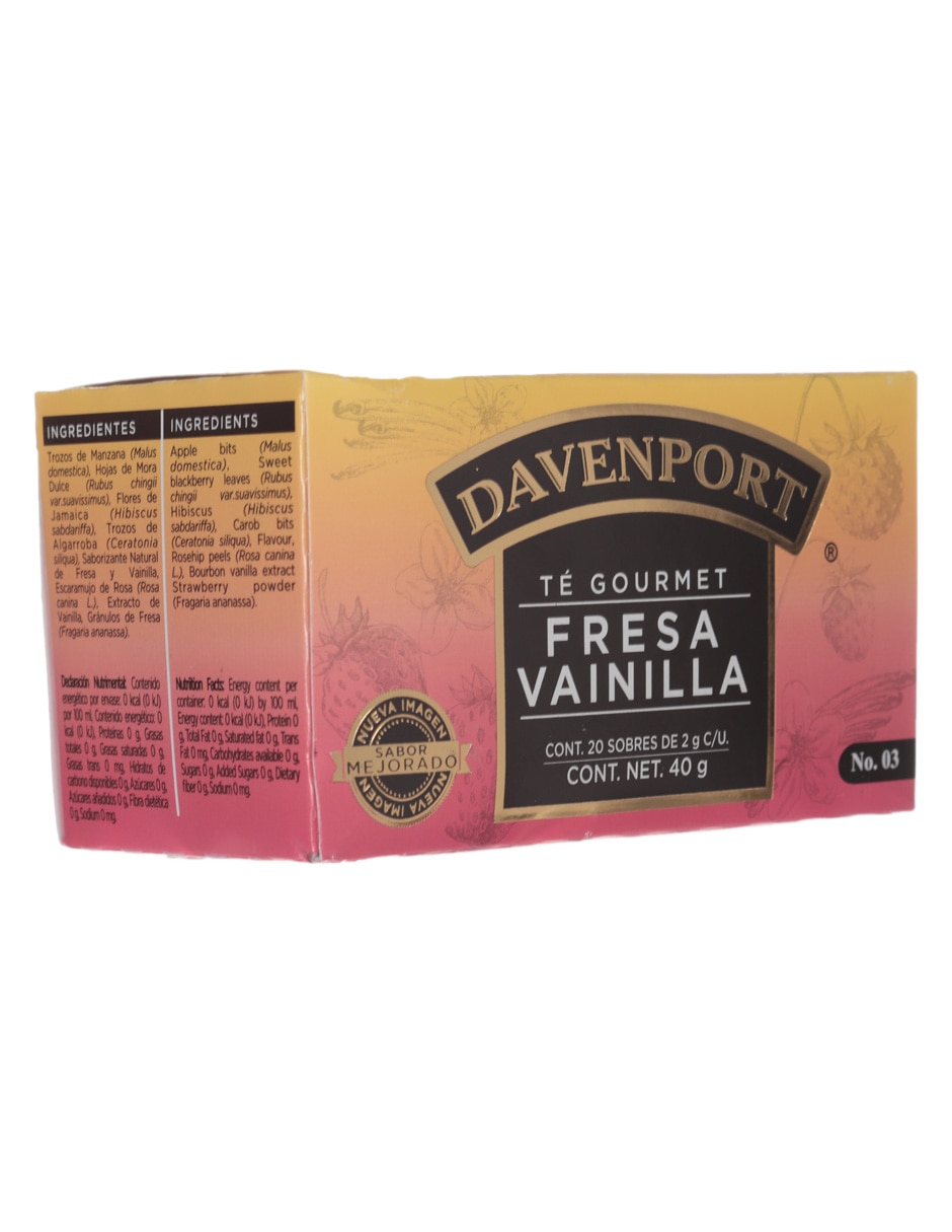 Té fresa vainilla en sachet 40 g 2