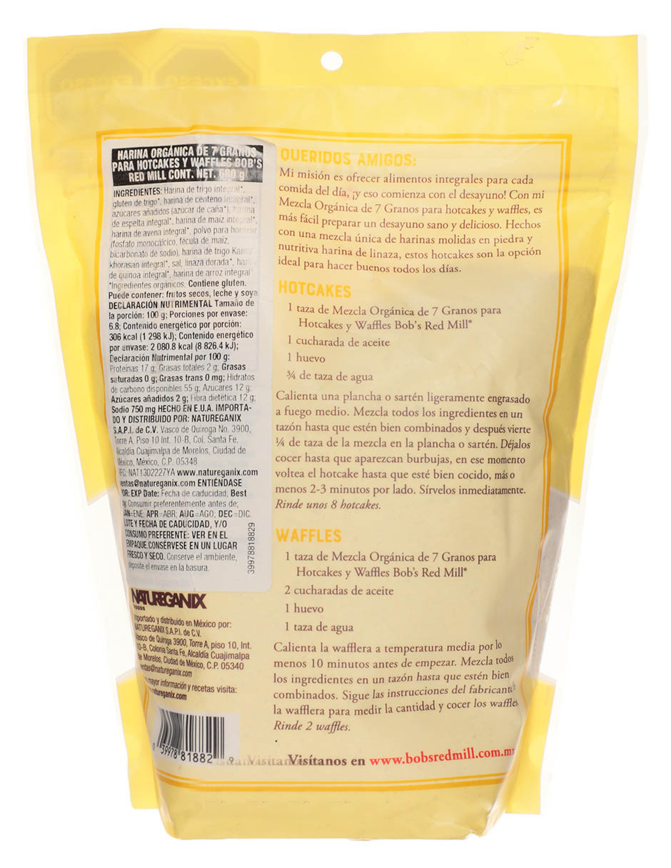 Harina preparada Bob Red Mill para Hot cakes y Waffles 3