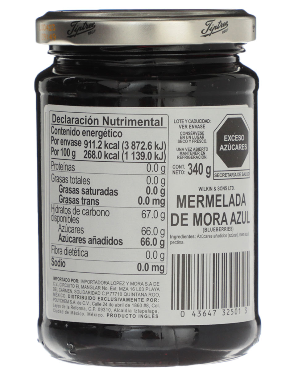 Mermelada de sabor mora azul 340 g 2