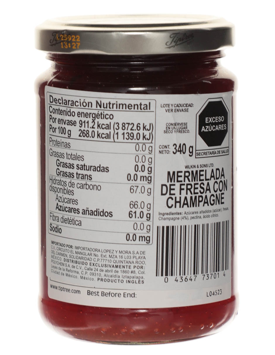 Mermelada de sabor fresa con champagne 340 g 3