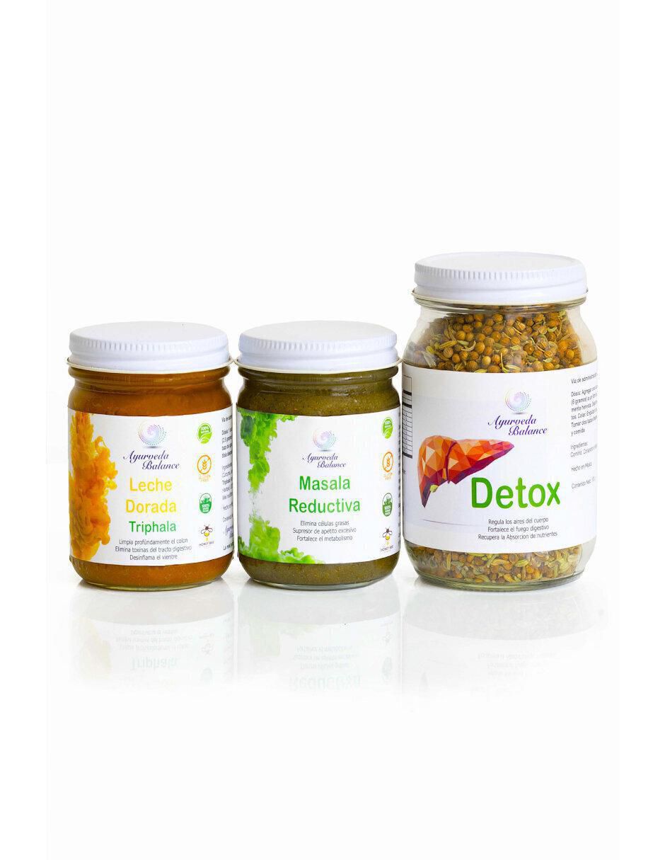 Kit reductivo y detox con cúrcuma y piperina sabor natural 420 g