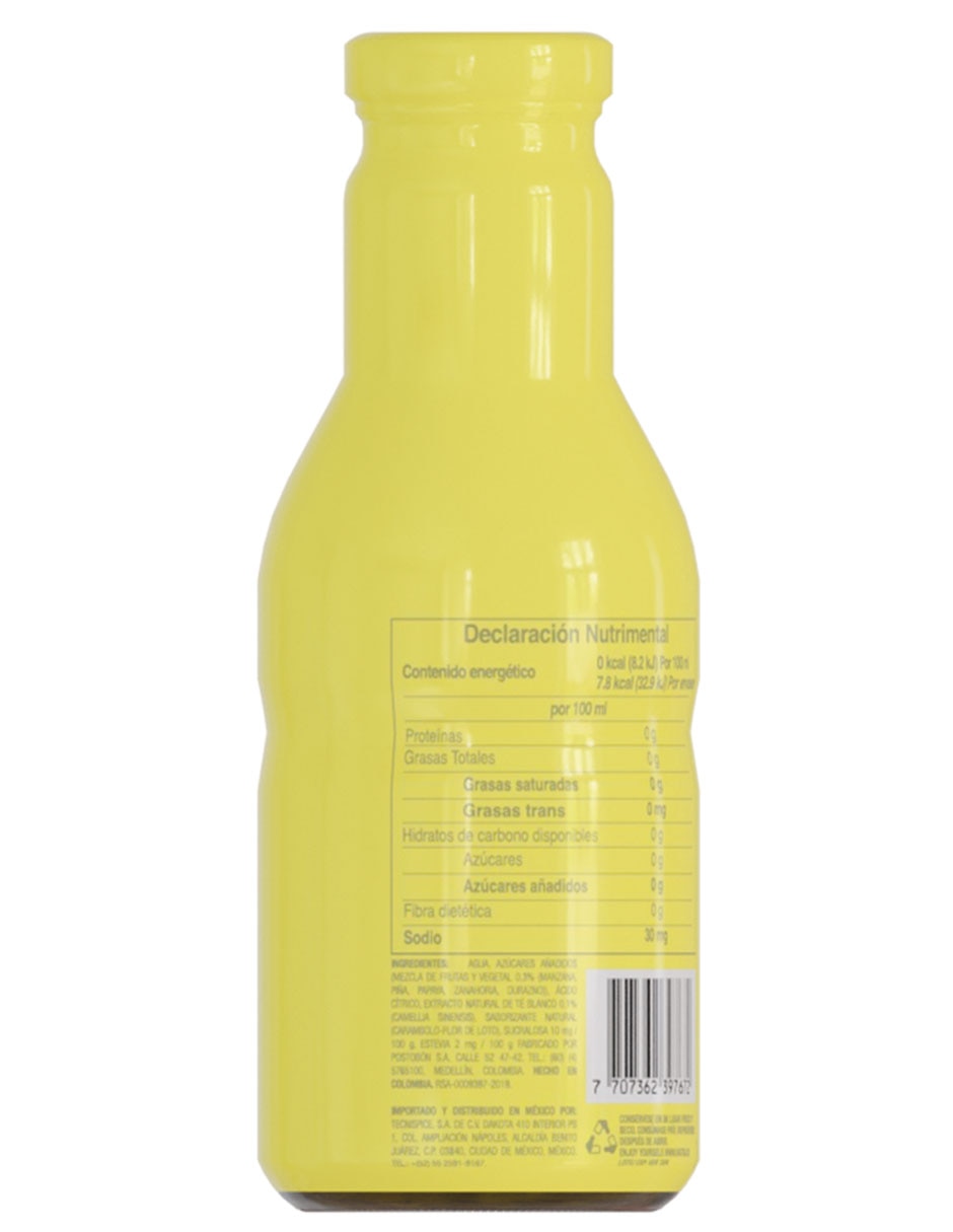Té carambolo y flor de loto en botella de vidrio  400 ml 2