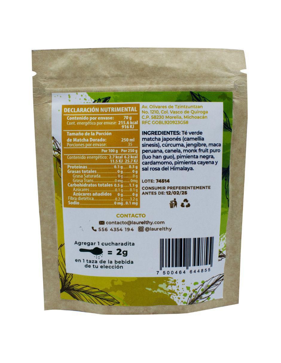 Bebida en polvo matcha dorado de matcha 70 g 2