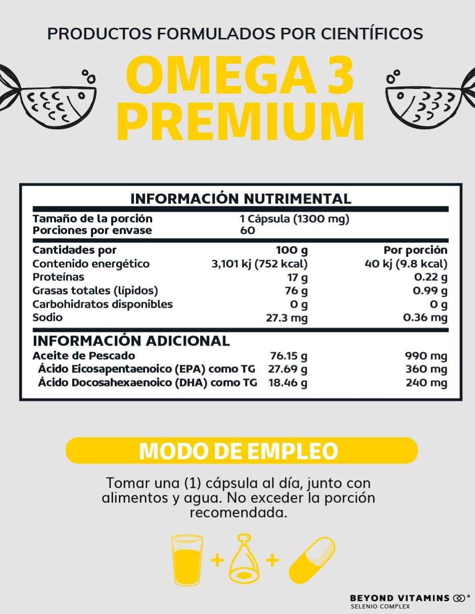 Omega 3 Ultra Puro aceite de pescado sabor natural de 60 cápsulas 4