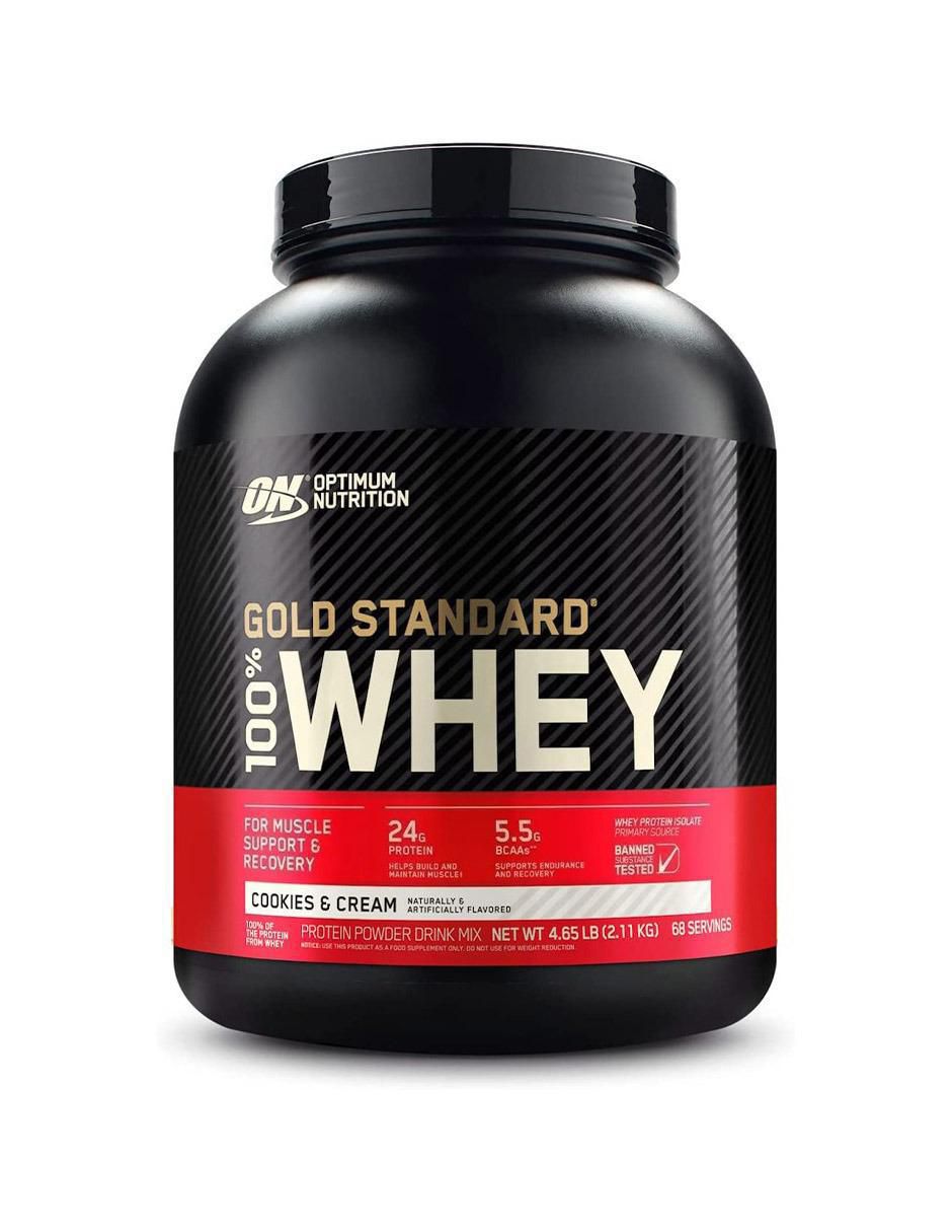 Gold Standard 100% Whey Cookies & Cream Optimum Nutrition con proteína de suero de leche sabor cookies & cream 1