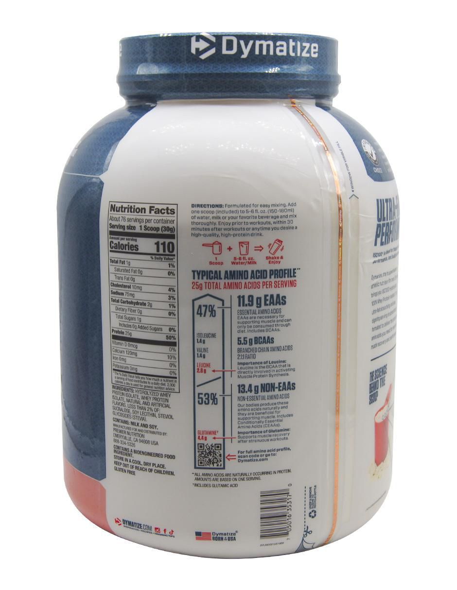 Dymatize ISO100 Hydrolyzed sabor fresa de 5 lb 2