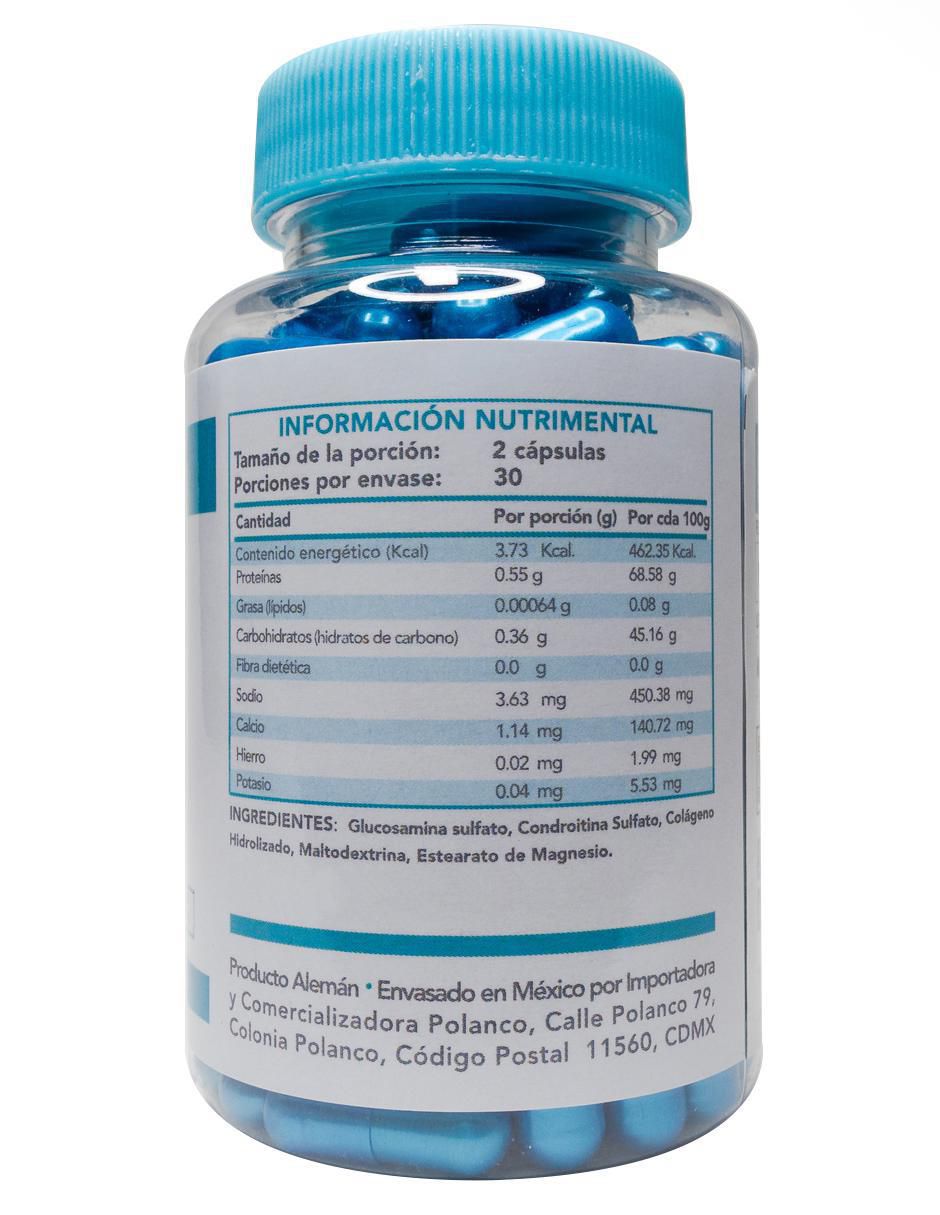 Cápsulas de condroitina, glucosamina y colágeno con condroitina sabor natural de 60 cápsulas 2