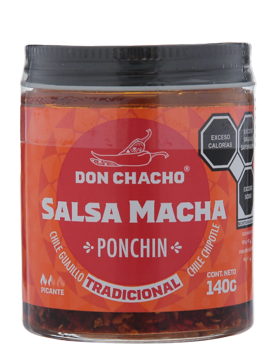 Salsa macha sabor chile guajilo y chile chipotle Ponchin