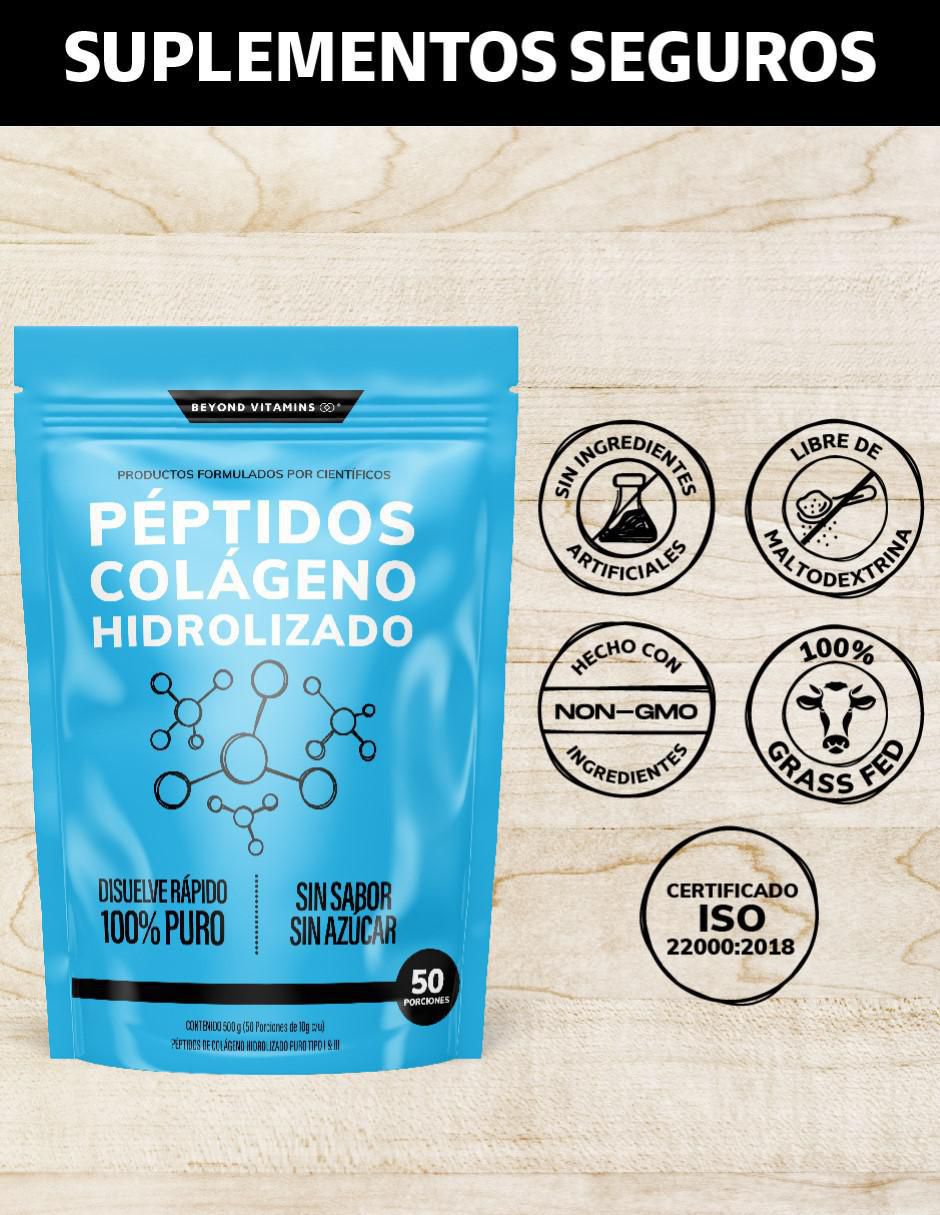 Péptidos de Colágeno Hidrolizado Puro Certificado 100% Pastoreo Libre de 500 g 2