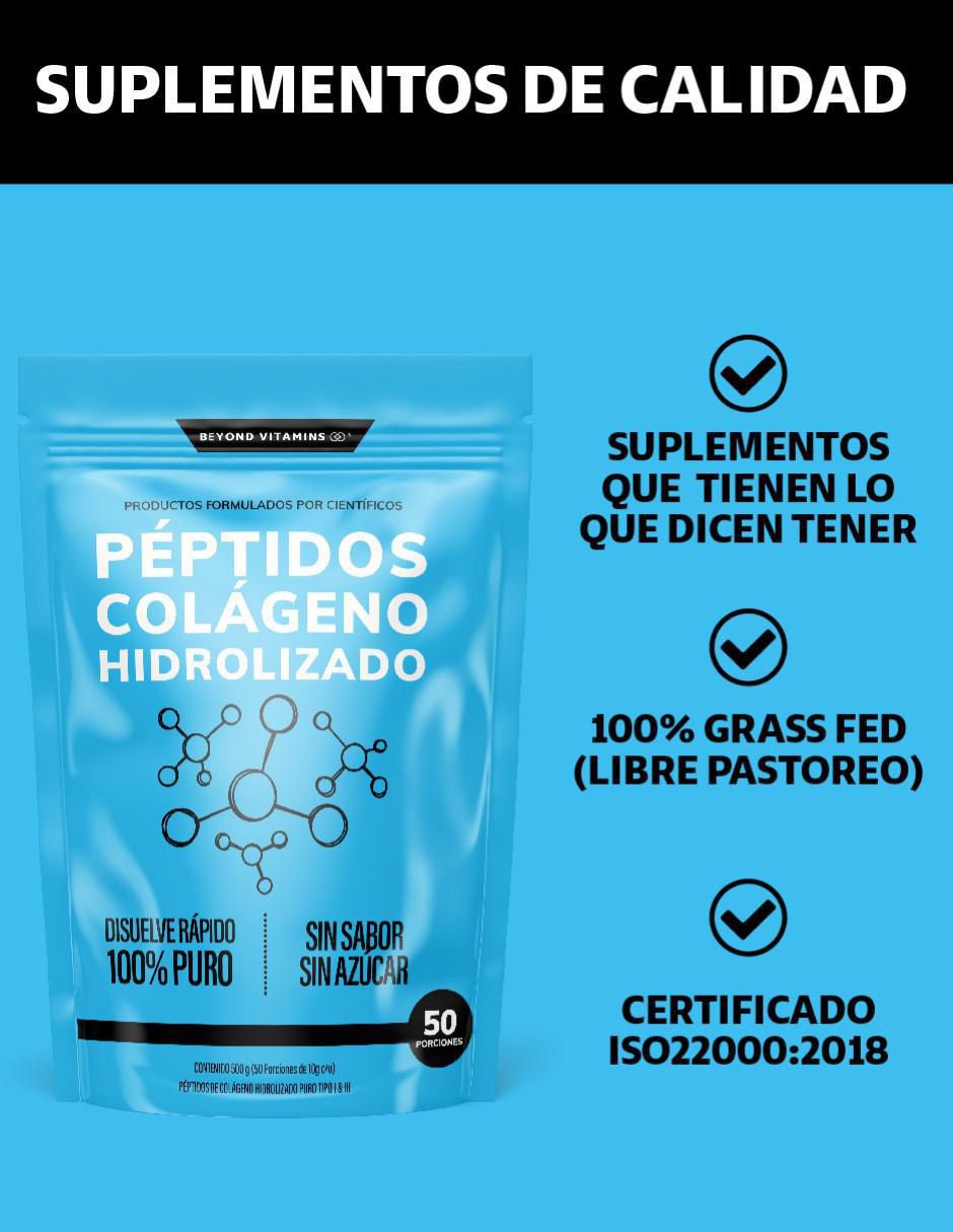 Péptidos de Colágeno Hidrolizado Puro Certificado 100% Pastoreo Libre de 500 g 5