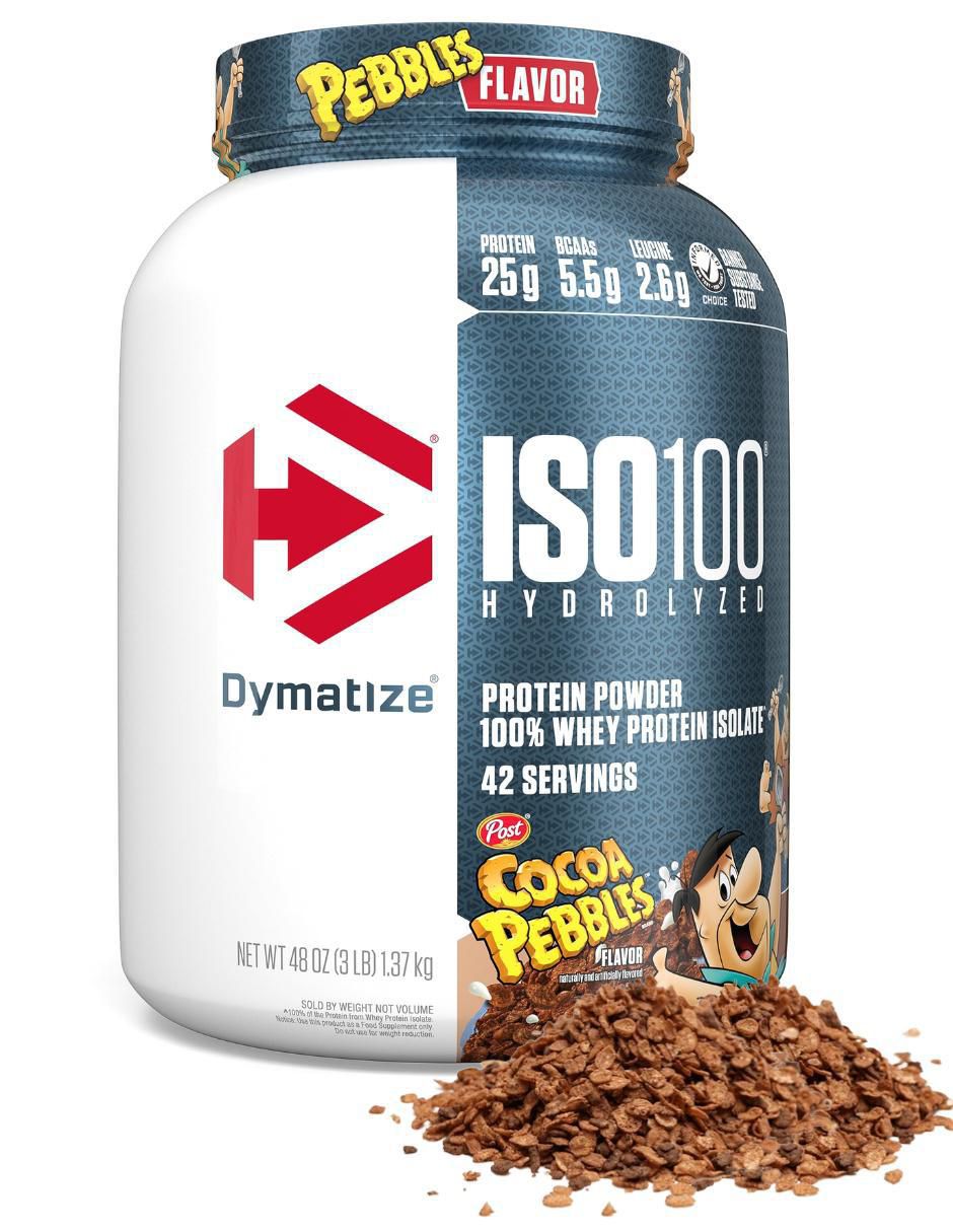 Protein Powder 100% Whey Protein Isolate Dymatize Iso 100 sabor cocoa de 1.3 kg 2
