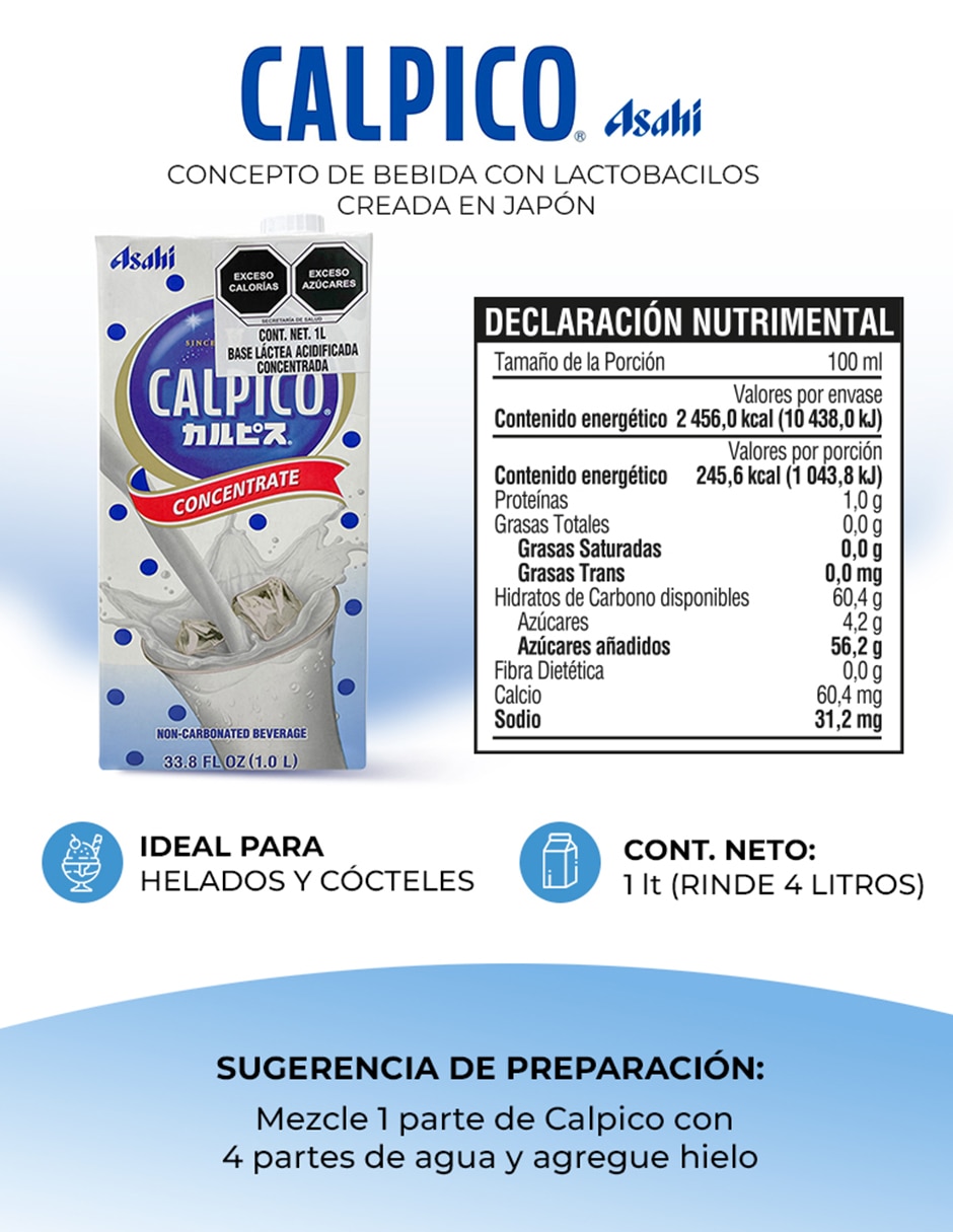 Bebida láctea Calpico sabor calpis 1L 4