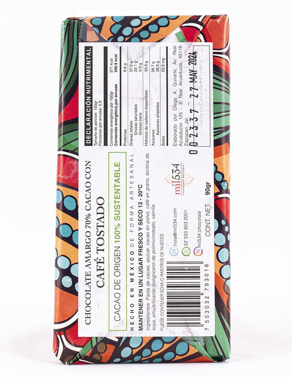 Chocolate amargo tableta orgánico 2