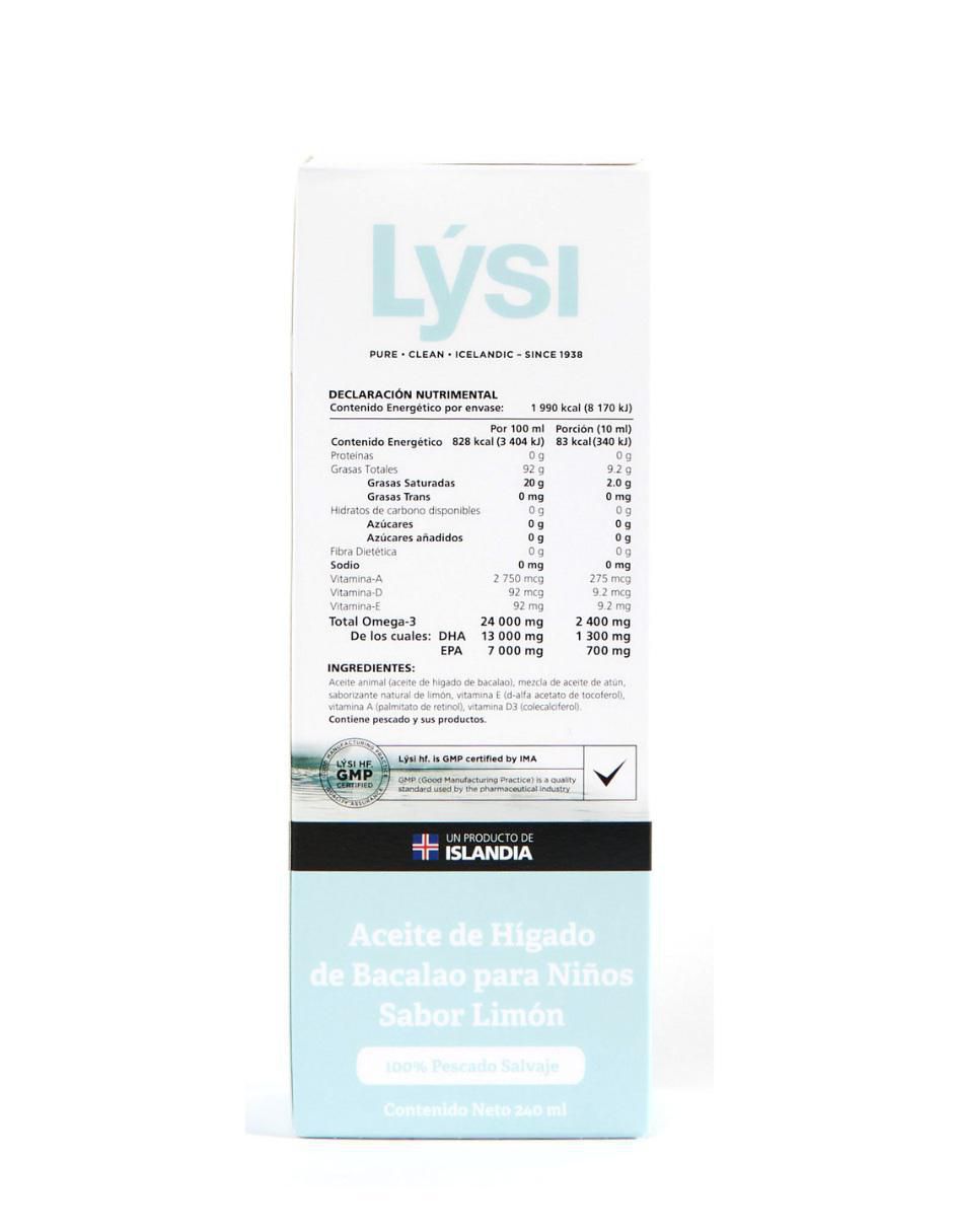 Omega 3 Jr Aceite de Hígado de Bacalao Lysi sabor limón 2
