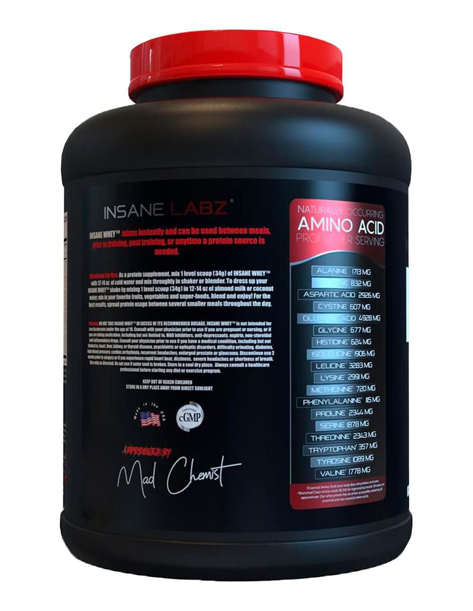 Insane Whey Insane Labz con proteína de suero de leche sabor fresas con crema de 2 kg 2