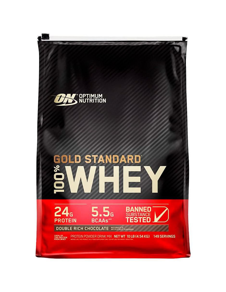 Gold Standard 100% Whey Optimum Nutrition con proteína de suero de leche sabor doble chocolate de 5 kg