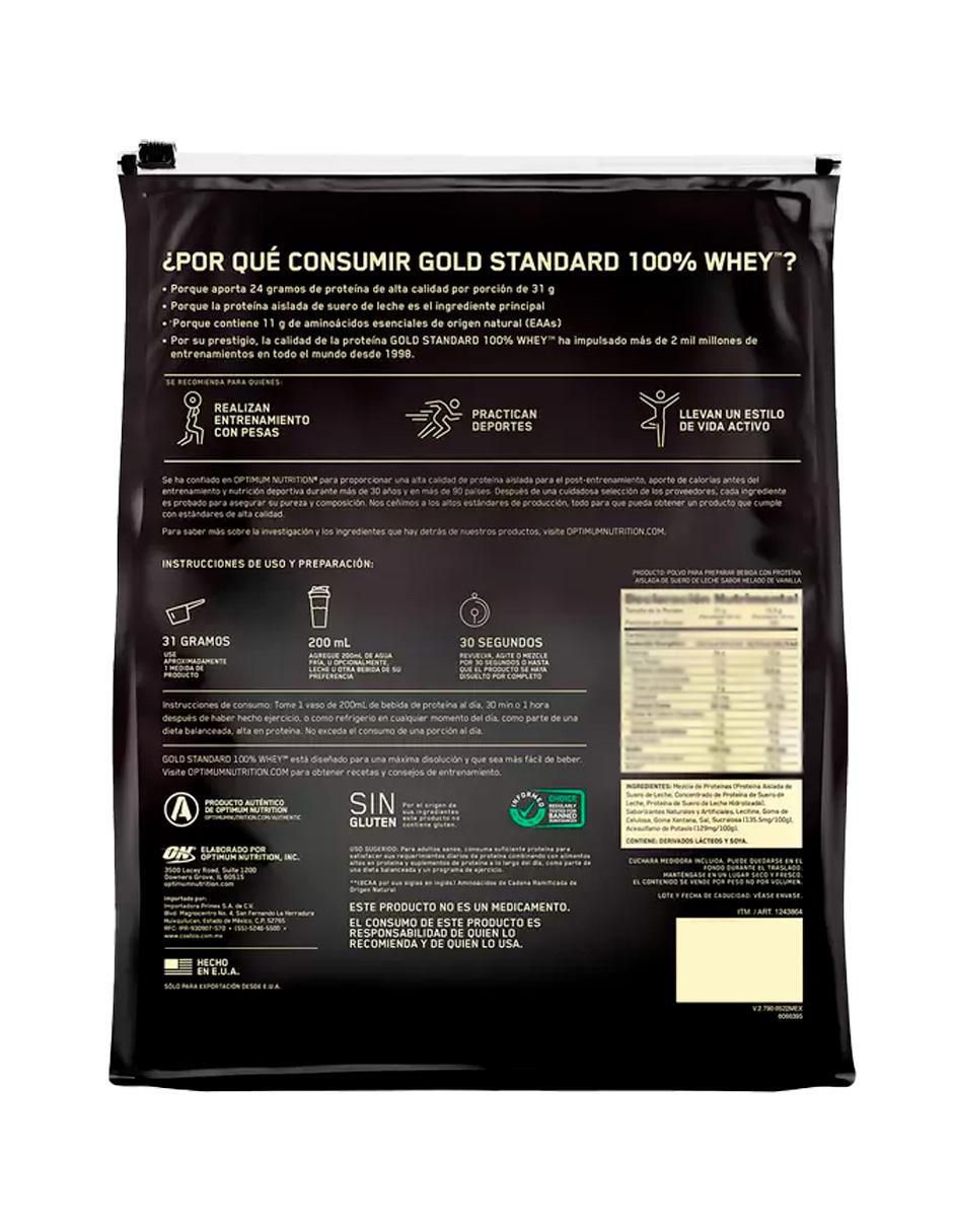 Gold Standard 100% Whey Optimum Nutrition con proteína de suero de leche sabor doble chocolate de 5 kg 3